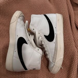 Nike White and Black High-Top Sneakers